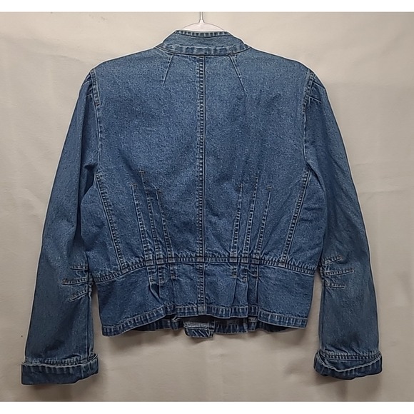 Women's Jean Jacket Military Style Sz XL - Picture 11 of 11